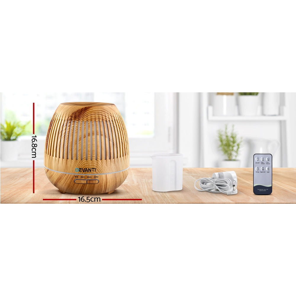 Aromatherapy Diffuser Essential Oils Air Humidifier LED Light 400ml