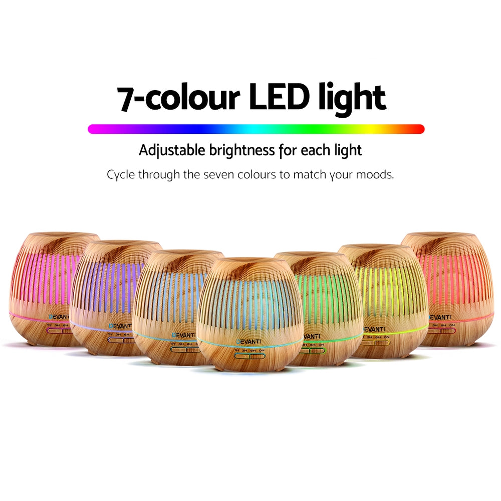 Aromatherapy Diffuser Essential Oils Air Humidifier LED Light 400ml