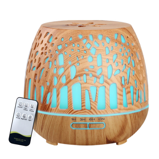 Aroma Diffuser Aromatherapy Wood Grain 400Ml - Devanti Cool Mist Remote
