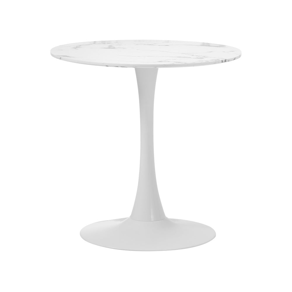 Round Dining Table Set 2 Chairs Marble Black | Simpledeals
