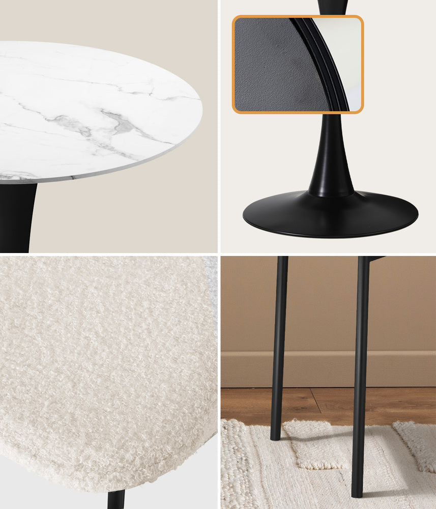 Dining Set Round Table 52x48x80cm