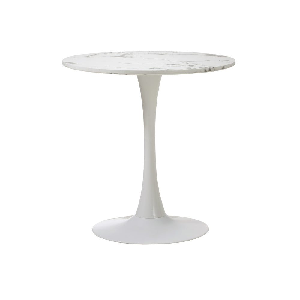 Round Dining Table with Dining Chairs Sherpa Gold&White