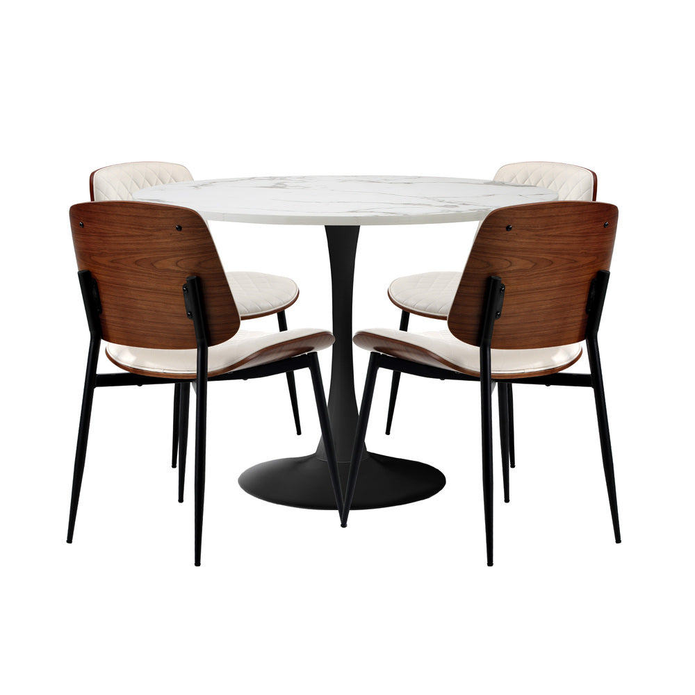 Dining Table Set White 90cm