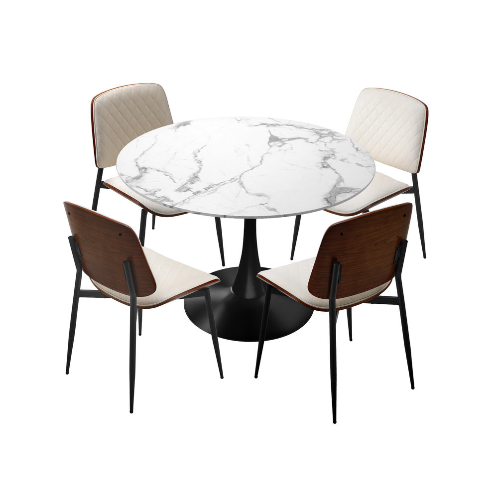 Dining Table Set White 90cm