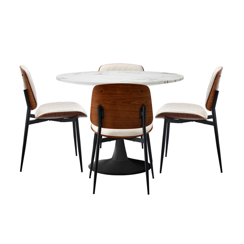 Dining Table Set White 90cm