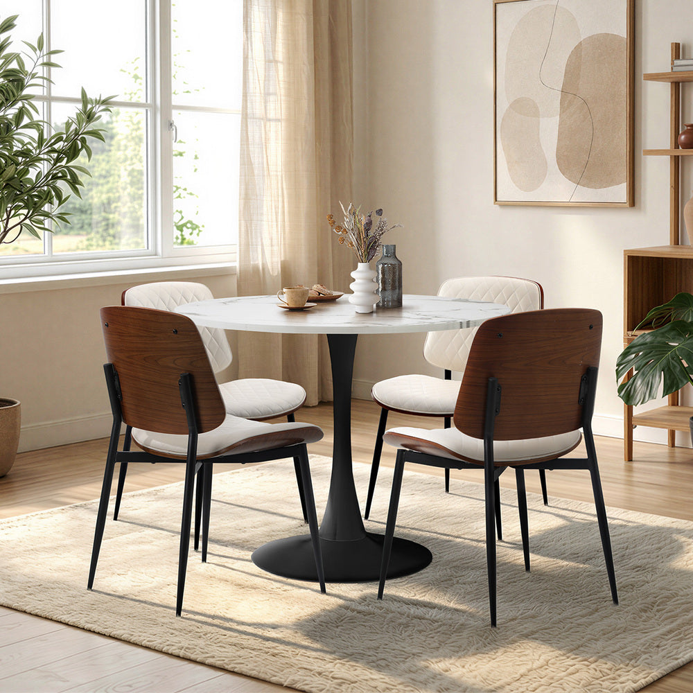 Dining Table Set White 90cm