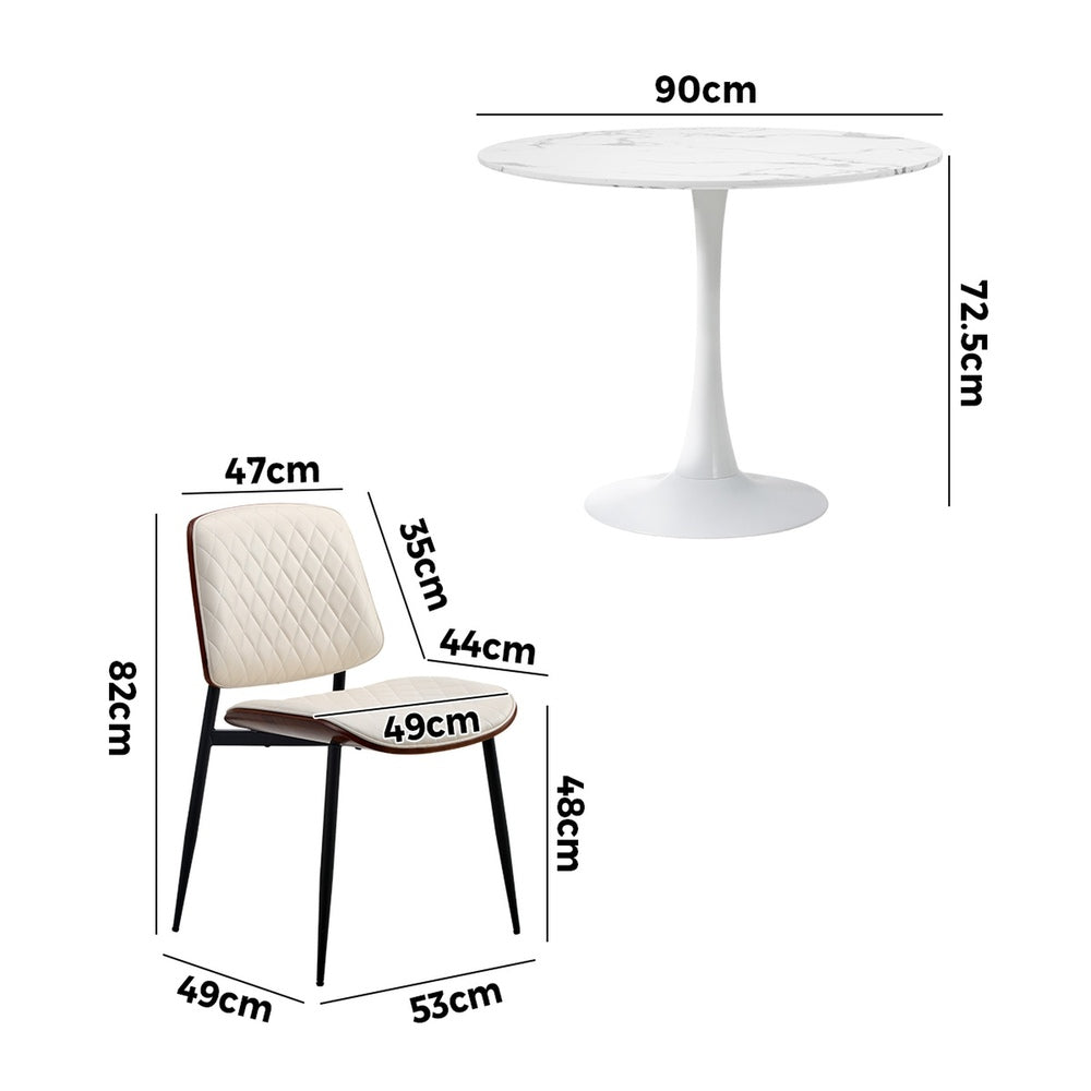 White dining table, view 8