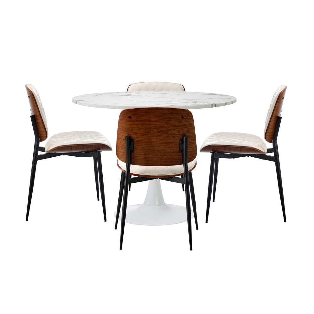 White dining table, detail