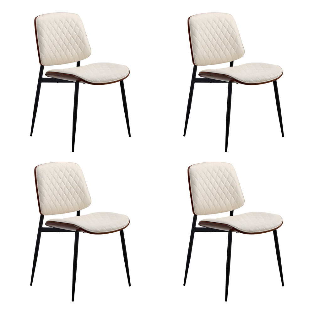 White dining table, rear view