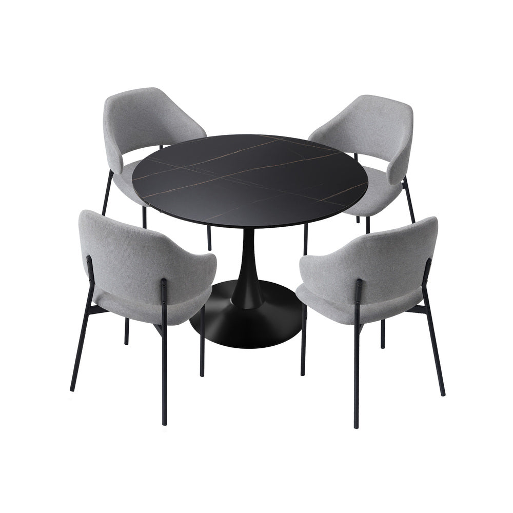 White dining table 52x48x80cm, rear view
