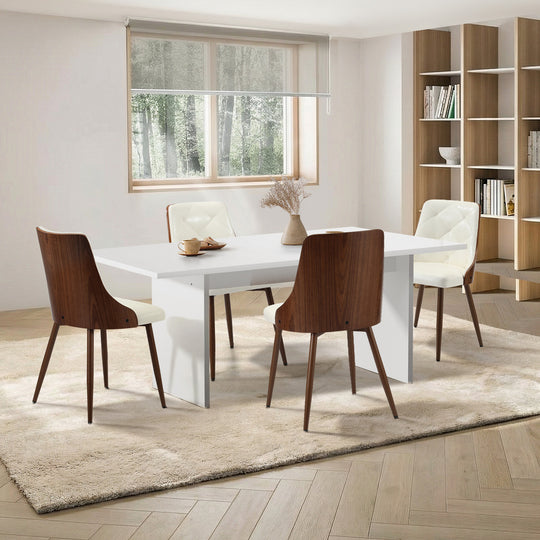 4-Seater Rectangle Dining Table With Chairs Wooden