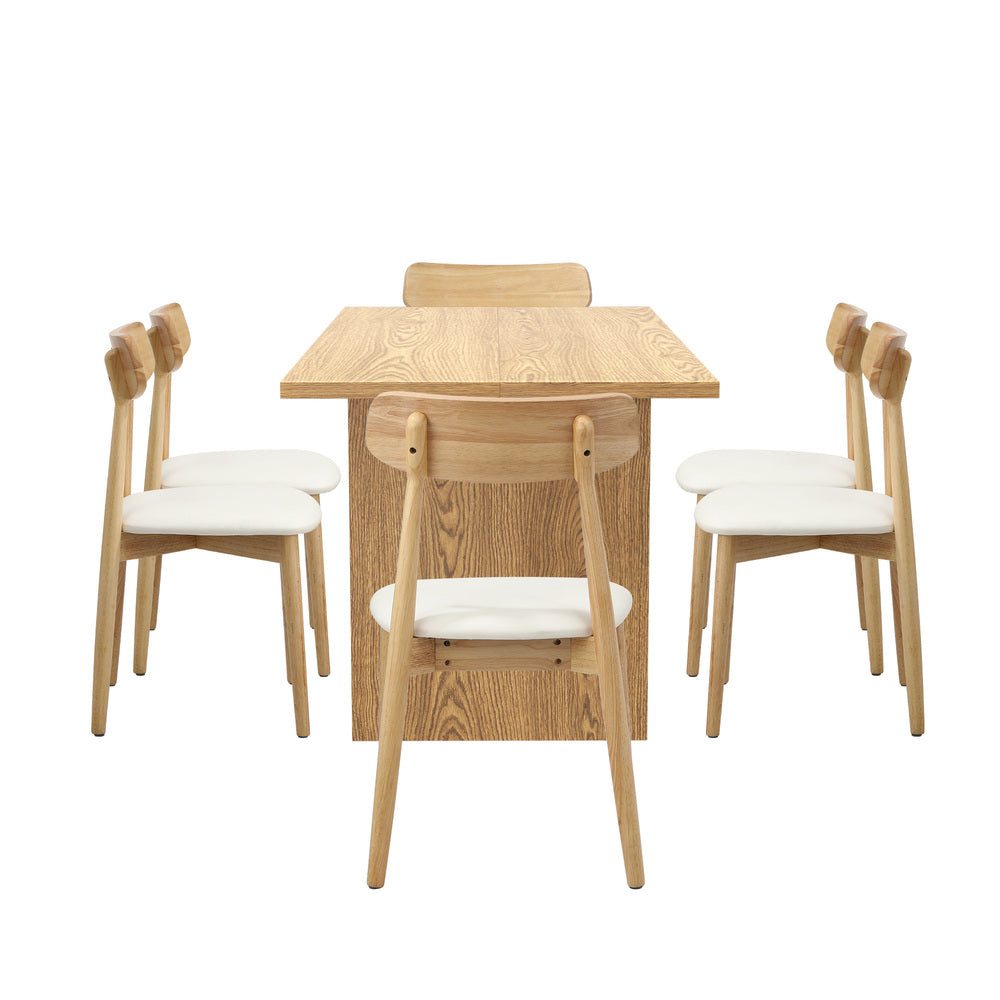 Wooden 6-Seater Dining Table and Chairs Set for Kitchen or Dining Room