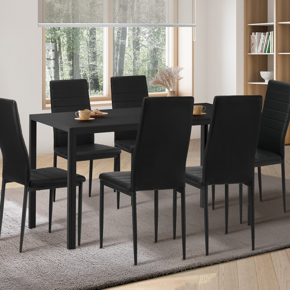 Stylish Rectangle Dining Table with Dining Chairs Wooden