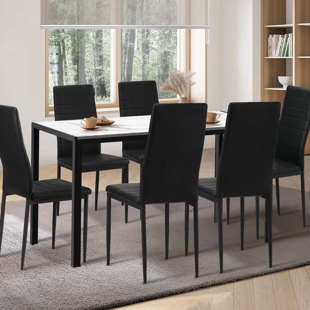 Stylish Rectangle Dining Table with Dining Chairs Wooden