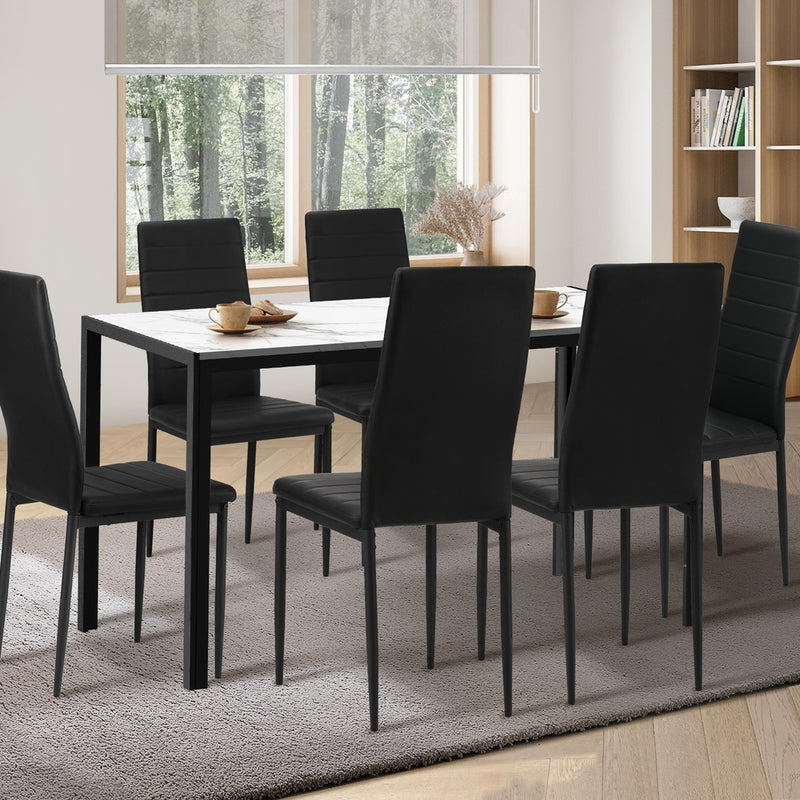 Wooden finish - Stylish Rectangle Dining Table with Dining Chairs Wooden - photo 22