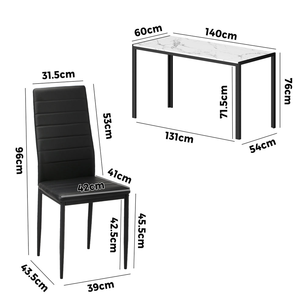 Stylish Rectangle Dining Table with Dining Chairs Wooden