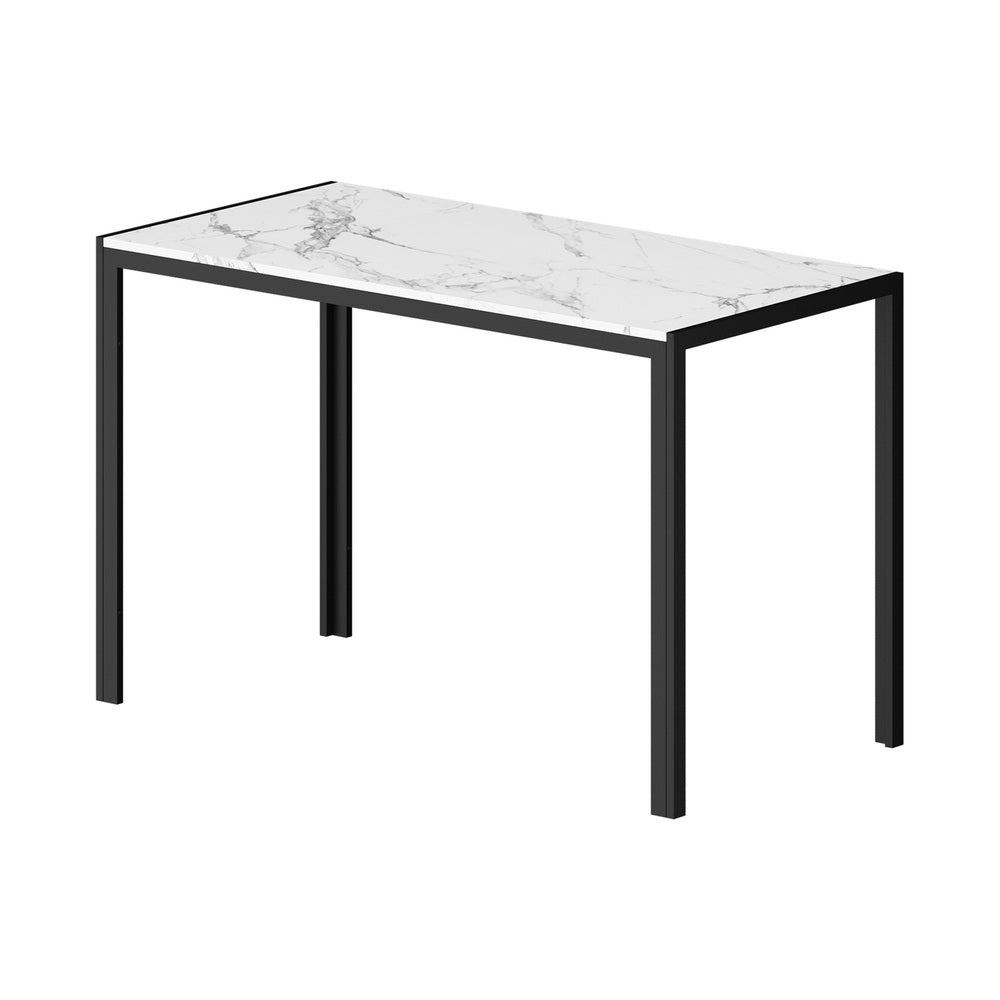 Rectangle Dining Table with Dining Chairs Leather Black