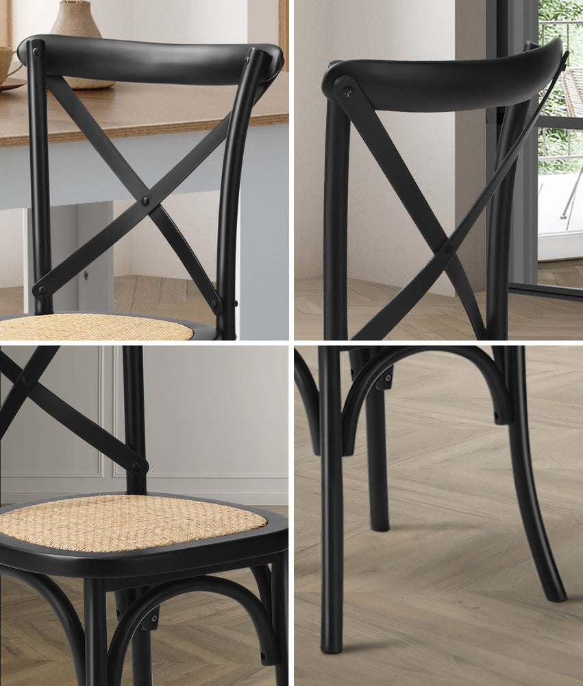 Extendable Dining Table with 4/6PCS Chairs Crossback