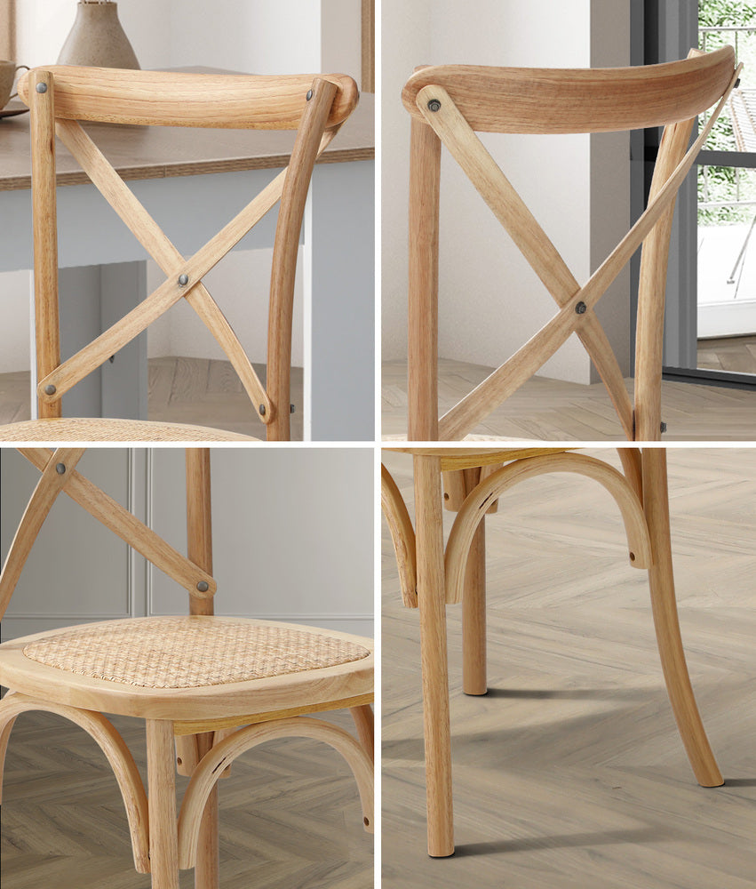 Extendable Dining Table with 4/6PCS Chairs Crossback