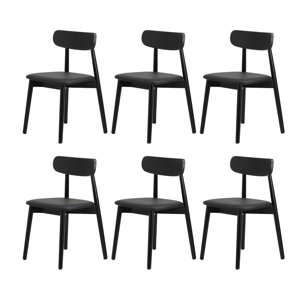 160cm Extendable Dining Table with Dining Chairs PU Leather Black