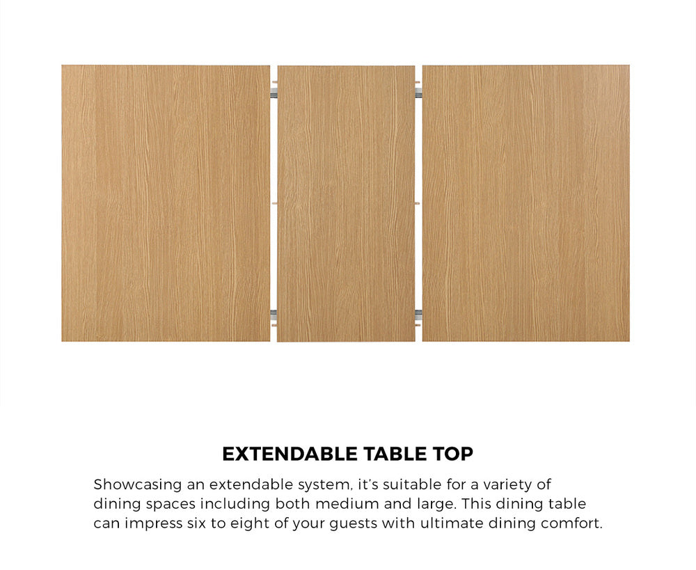 Extendable Dining Table with 4x/6x Dining Chairs PU Leather Natural/White