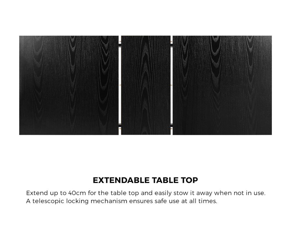 Dining Table With Chairs Wooden Boucle Dining Set Black