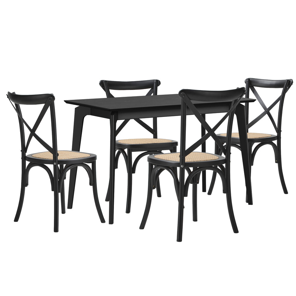 Dining Set Rectangle Rattan 120x60x75cm