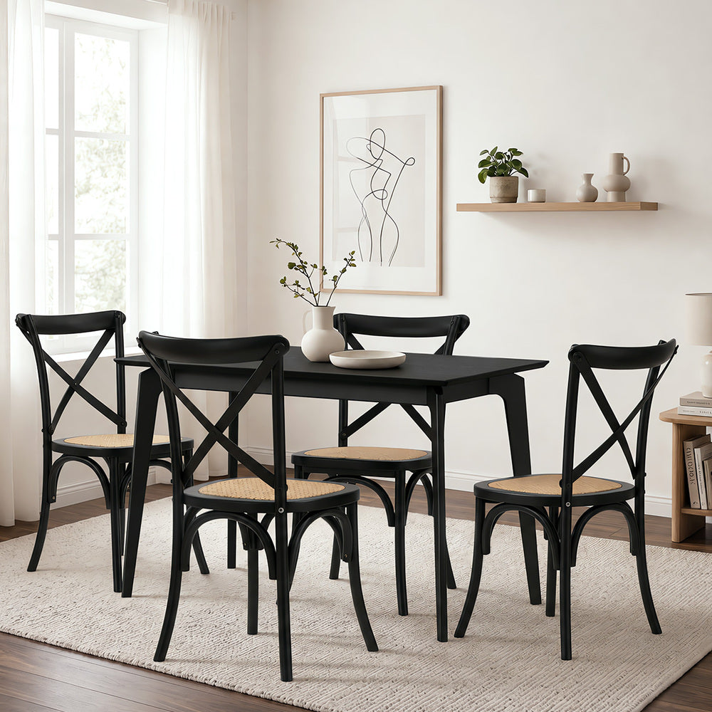 Dining Set Rectangle Rattan 120x60x75cm