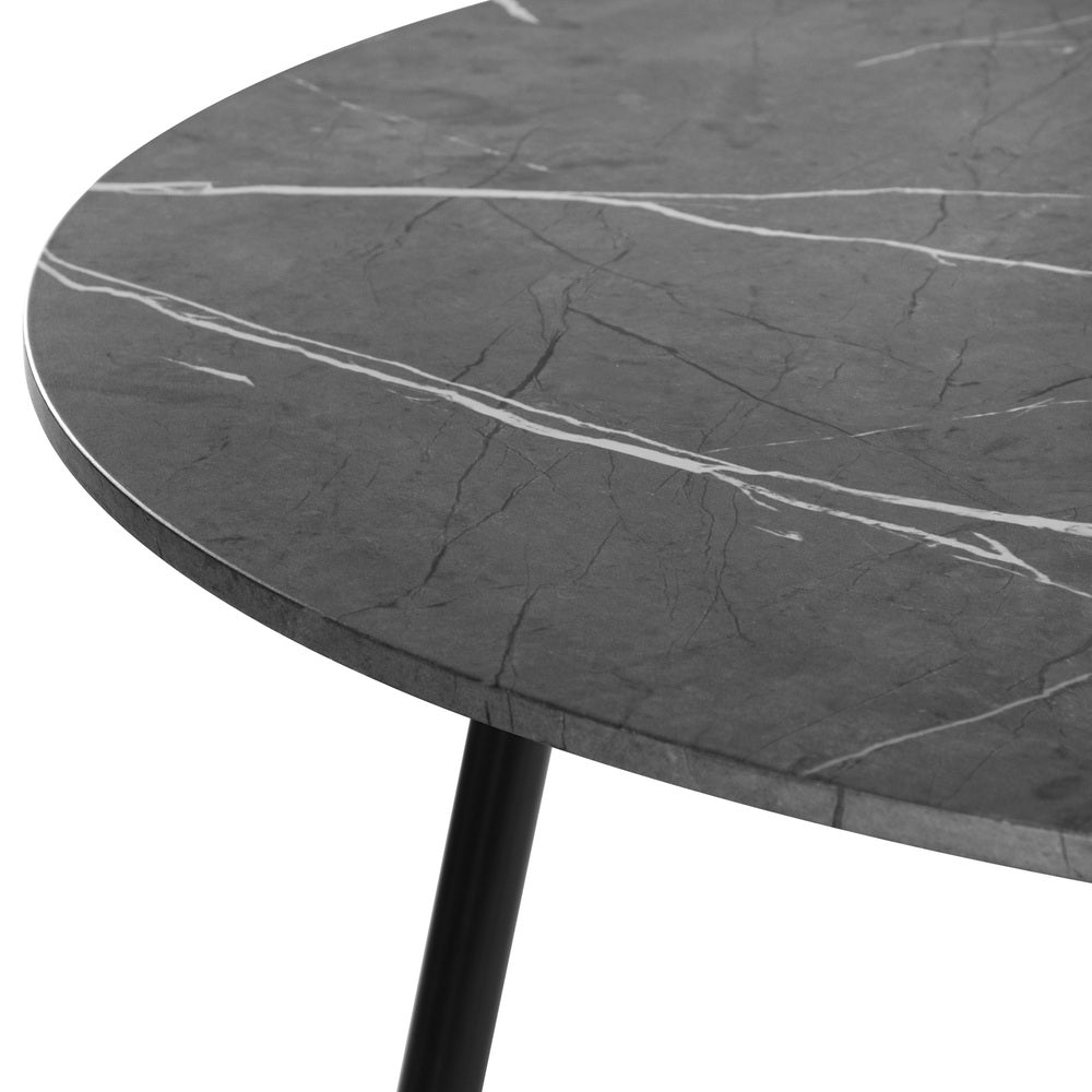 110cm Round Dining Table with 4 Dining Chairs Velvet Grey