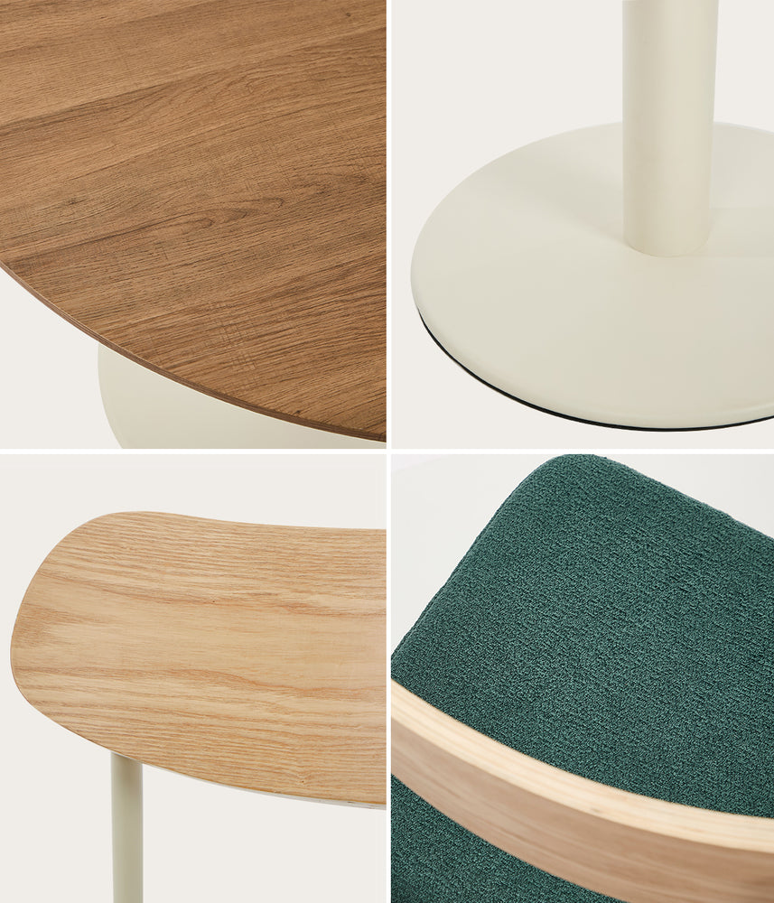 Round Dining Table Set 100cm 5-Piece Green | Simpledeals