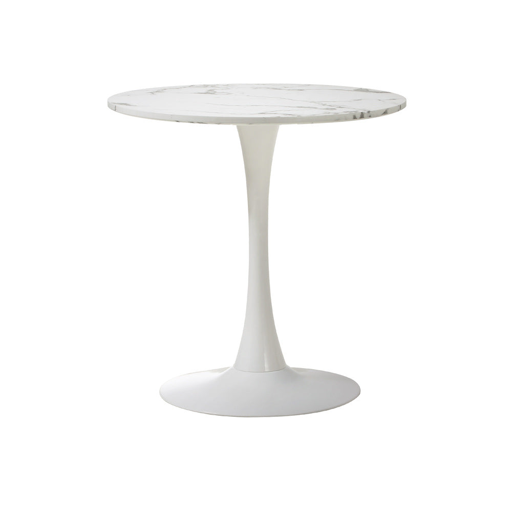 60cm Round Dining Table with 2x Dining Chairs Boucle White