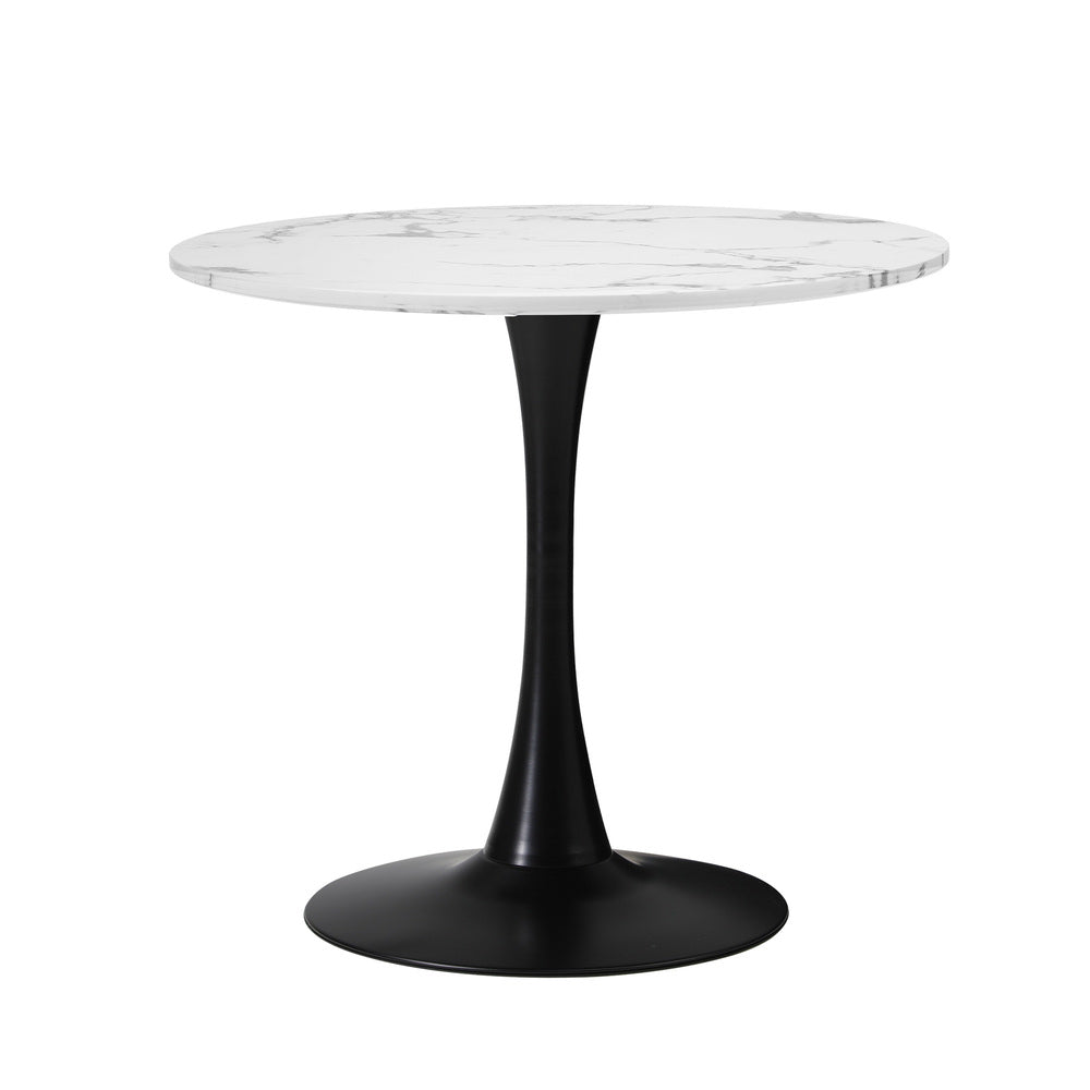 Round Dining Table with Dining Chairs PU Leather/Velvet