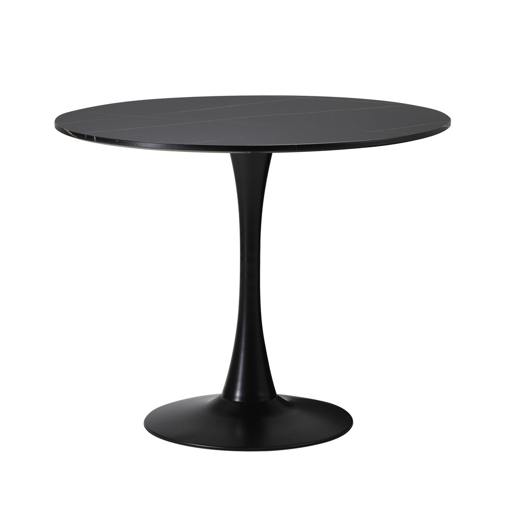Round Dining Table with Dining Chairs PU Leather/Velvet