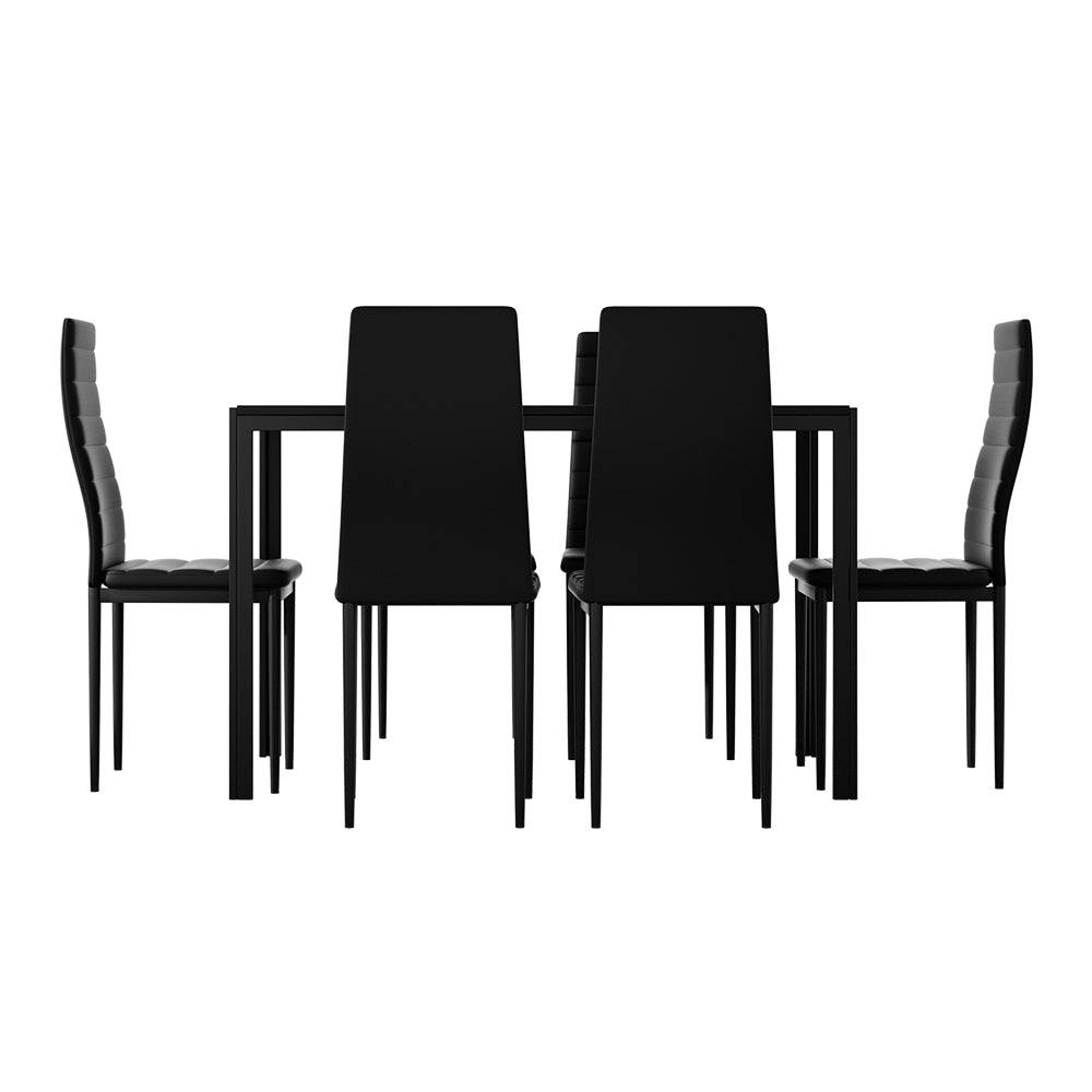 Dining Chairs & Table Dining Set 4/6 Chair Set Of 5/7 Wooden Top White/Black