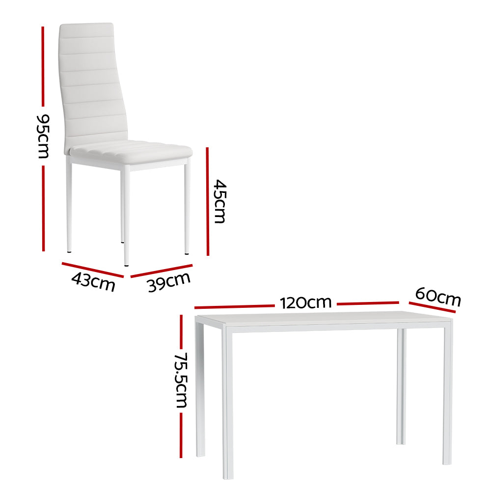 Dining Chairs & Table Dining Set 4/6 Chair Set Of 5/7 Wooden Top White/Black