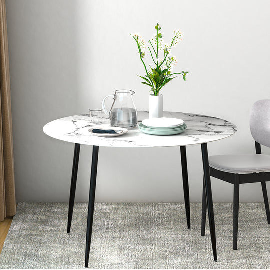 Marble finish - Dining Table Round Marble Effect 110Cm