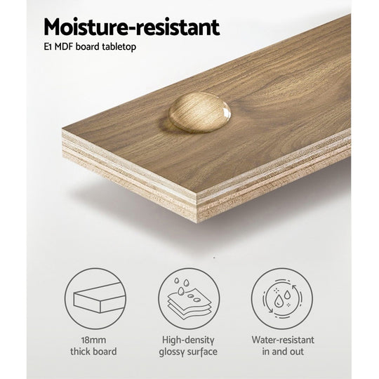 Coffee Table Round 70Cm Marbel Effect - Artiss Marble Side Tables