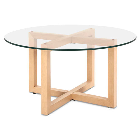Coffee Table Round 80Cm Tempered Glass