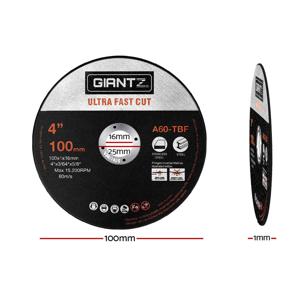 100-Piece 4" Cutting Discs For Metal
