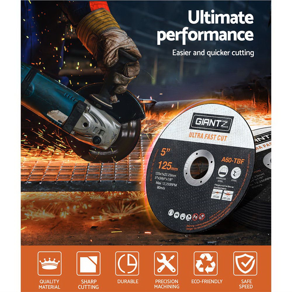 50-Piece 5" Cutting Discs For Metal | Angle Grinder Thin Cut