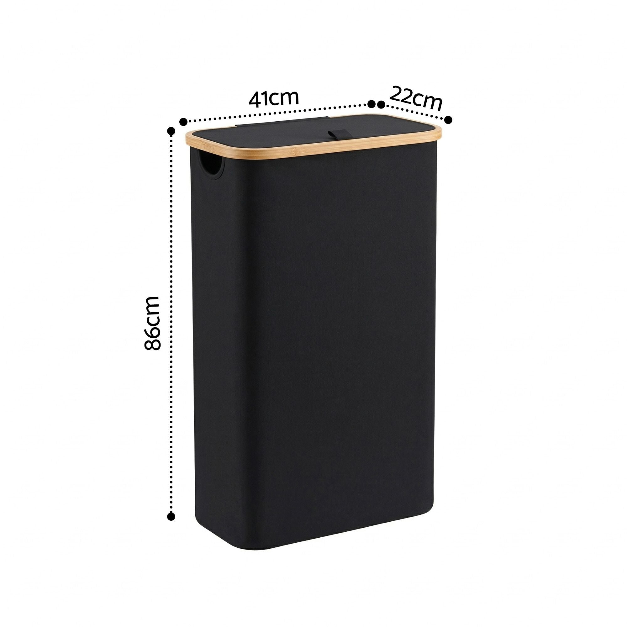 Artiss 60L Foldable Laundry Basket Bamboo Lid | Simpledeals