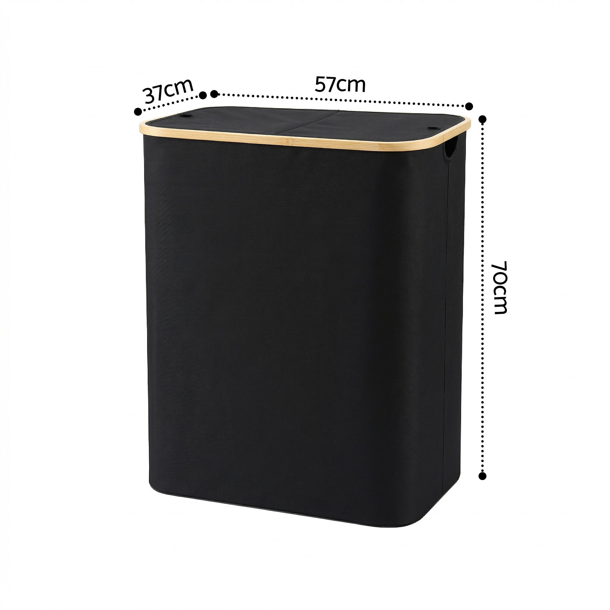 Artiss 2 Section Laundry Basket Foldable Black | Simpledeals