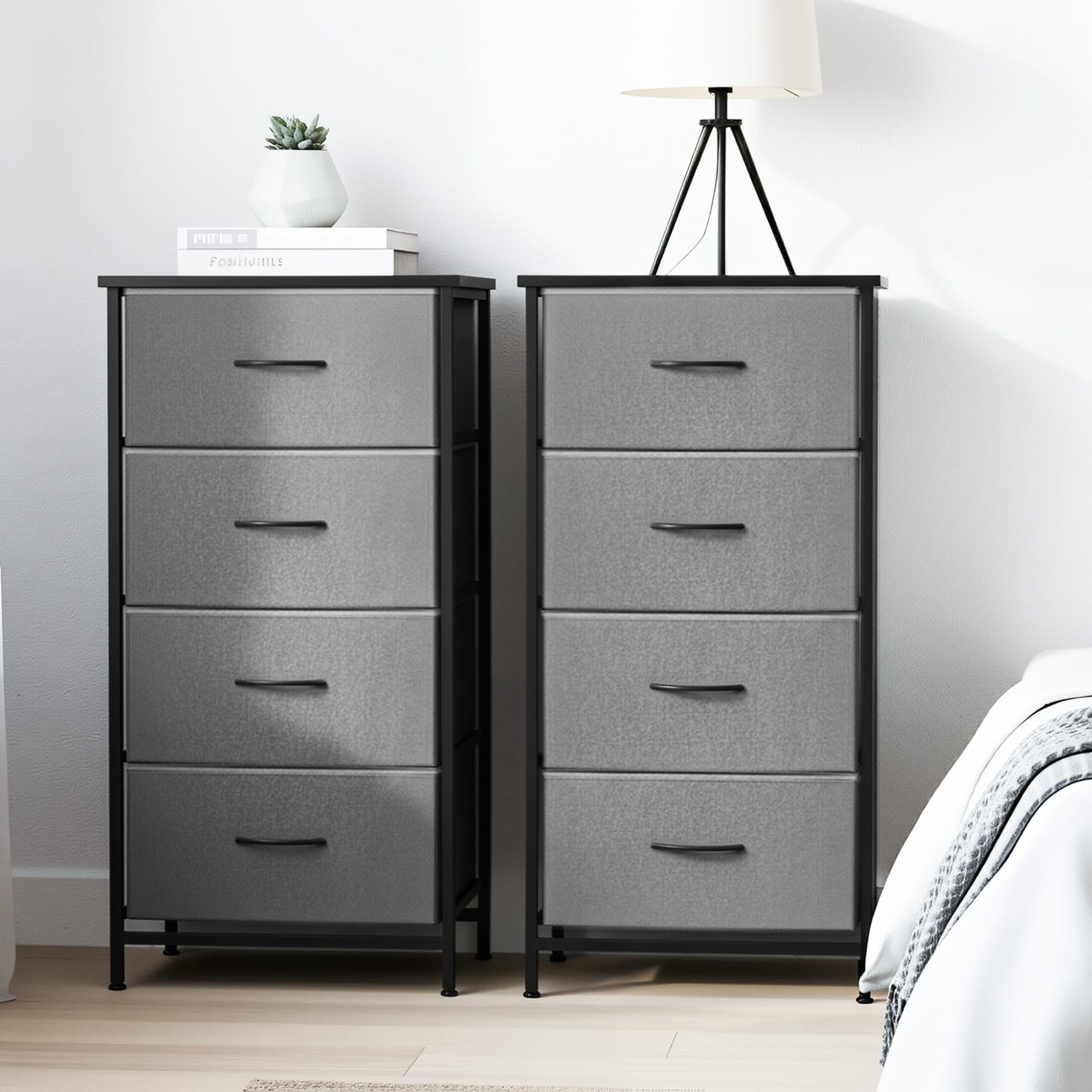 Grey Tallboy Storage Dresser 47x30x94cm