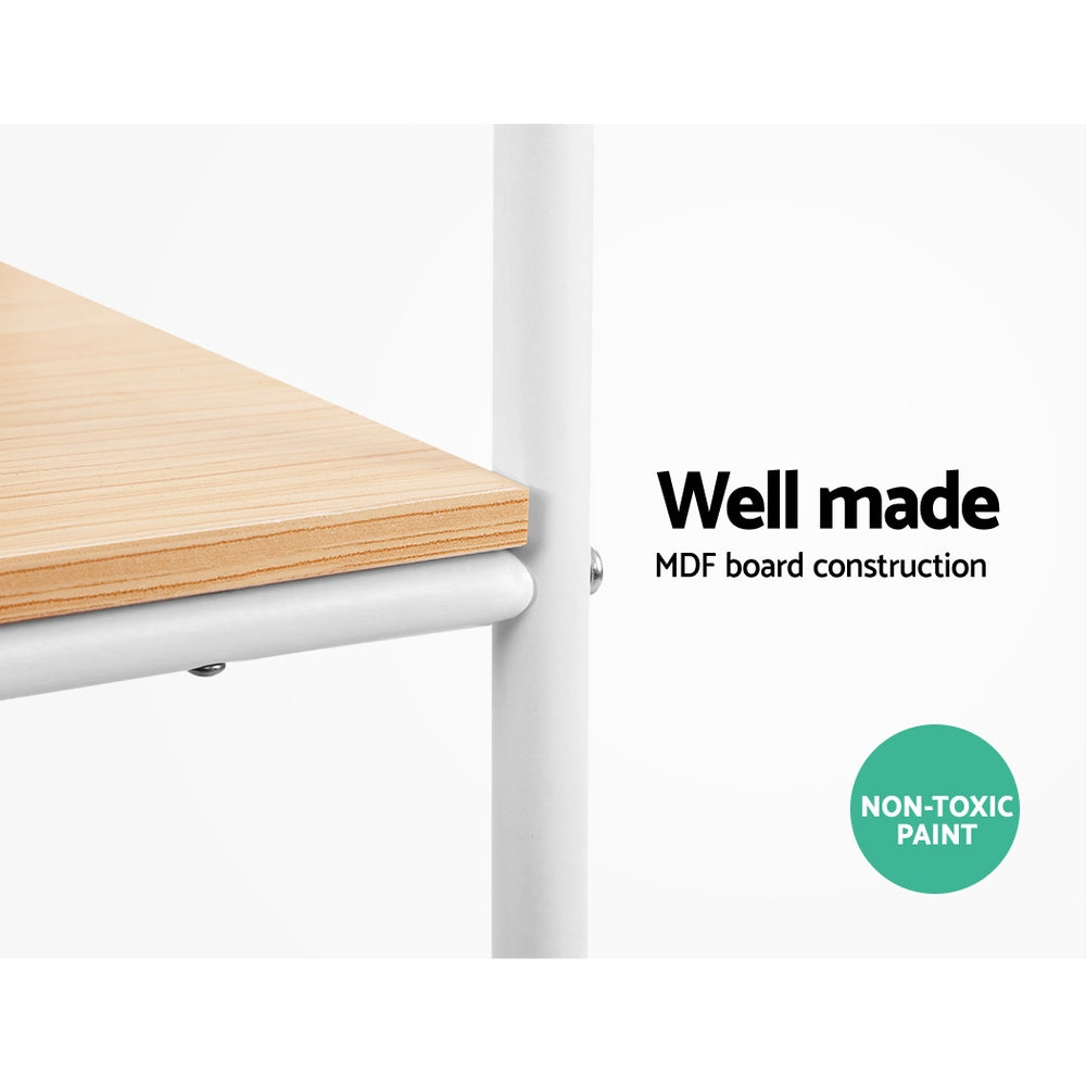 Closet Storage Rack Clothes Hanger Shelf Garment Rail Stand Wardrobe Organizer 150cm White