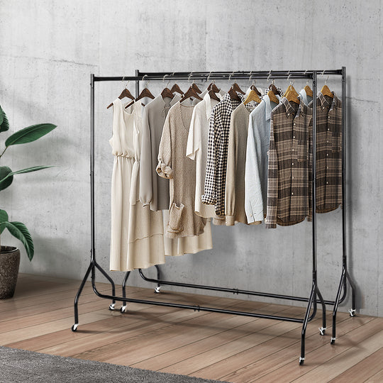 2X Clothes Rack Airer Coat Stand 6FT Rail Wheels | Clothing & Wardrobe Storage