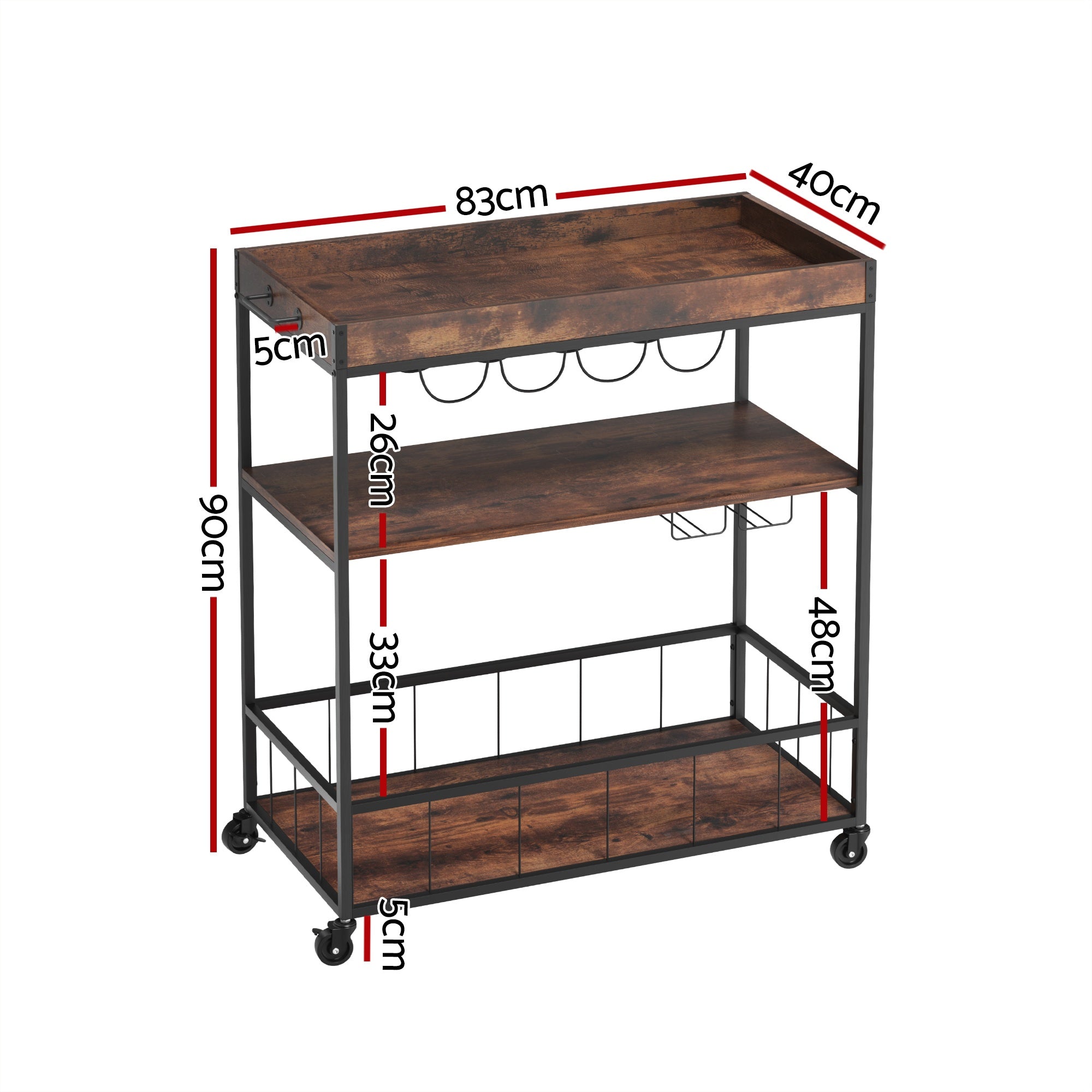 Kitchen Island Rolling Serving Cart