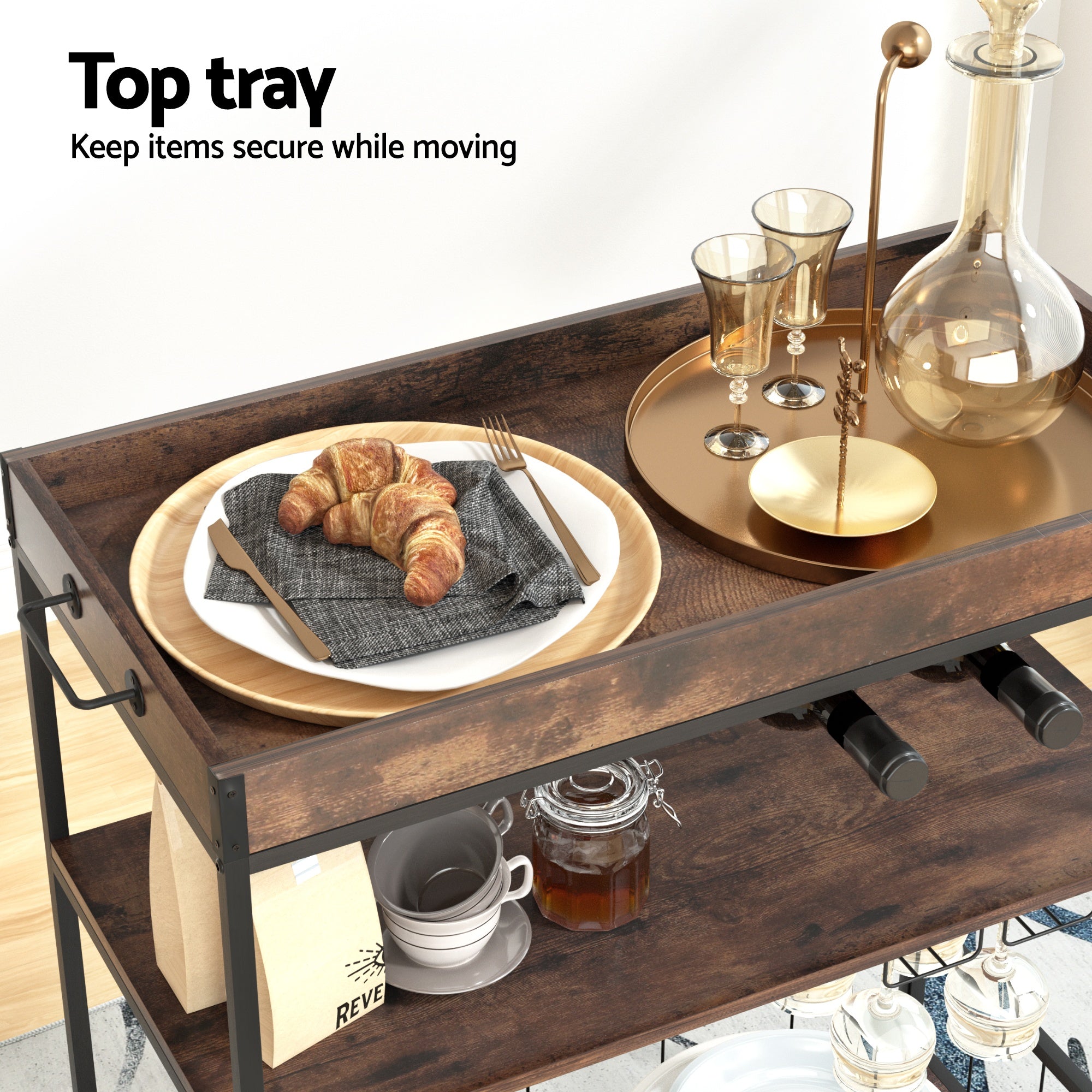 Kitchen Island Rolling Serving Cart