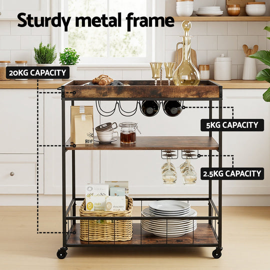 Kitchen Island Rolling Serving Cart