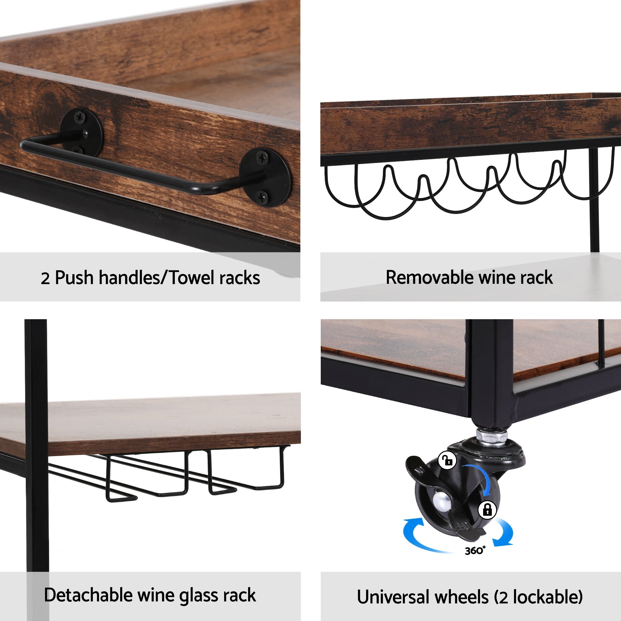 Kitchen Island Rolling Serving Cart