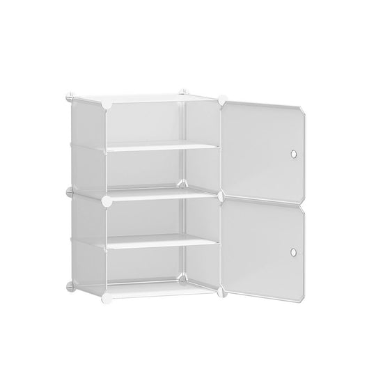Artiss Shoe Rack DIY 16 Storage Cube Stackable White